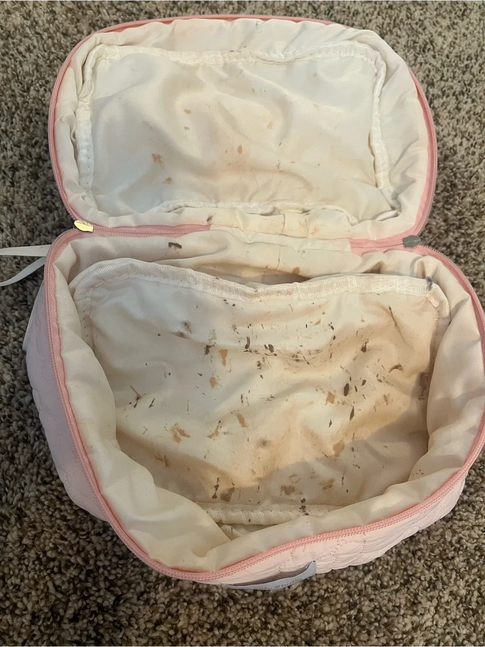 Pink Quilted Cosmetic Bag